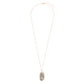 Fastened Natural Oval Stone Pendant Necklace
