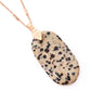 Fastened Natural Oval Stone Pendant Necklace
