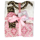 AnnLoren Pink Leopard Baby Girls Layette Set Shower Gift PP