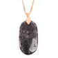 Fastened Natural Oval Stone Pendant Necklace