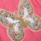 Ruffles - Pink Butterfly Sequin Denim Jacket